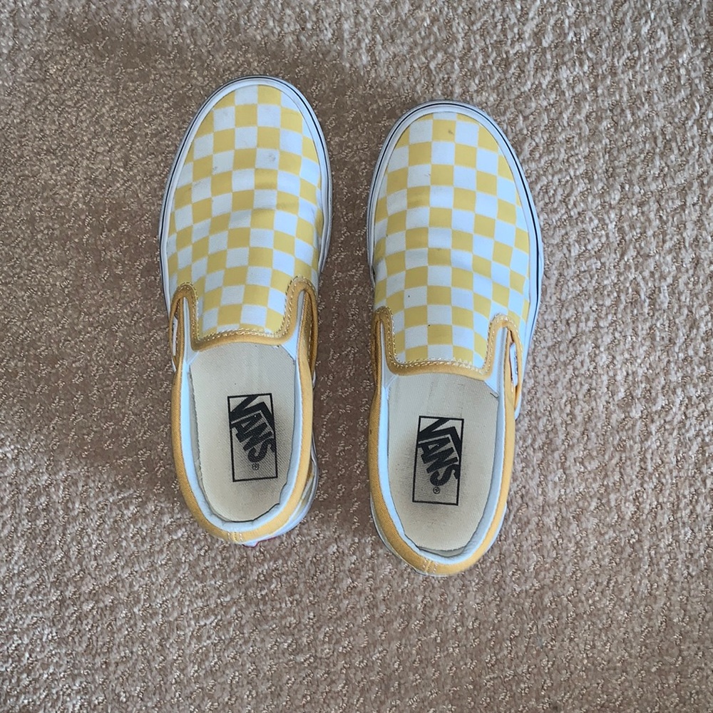 Yellow checkered Vans